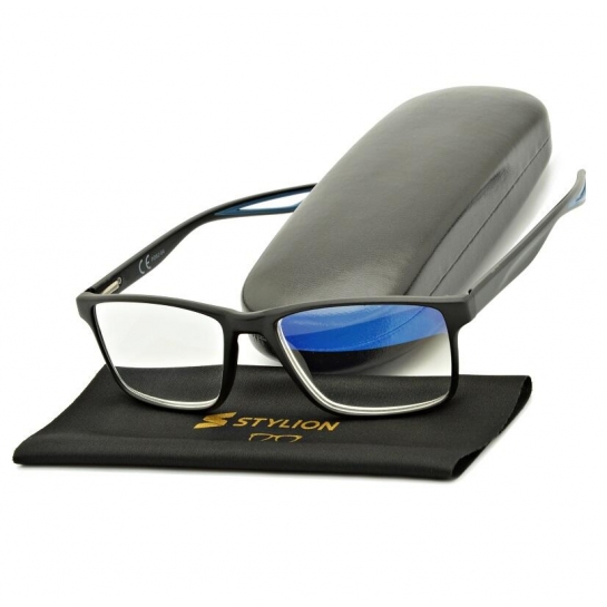 Plusy +1.50 Męskie okulary do czytania korekcyjne Blue Light + Antyrefleks ST315B